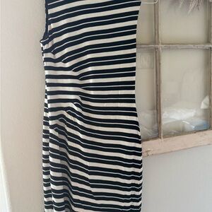 LOFT Black and White Striped Dress